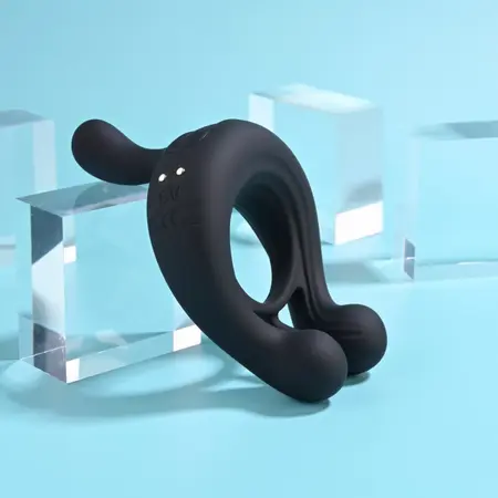 Playboy Pleasure Triple Play Vibrating Ring Crni, 9 modova, daljinski upravljač
