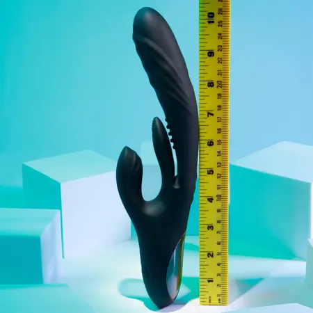 Playboy Pleasure Rapid Rabbit Black - Multi-Action Intimate Device, 10