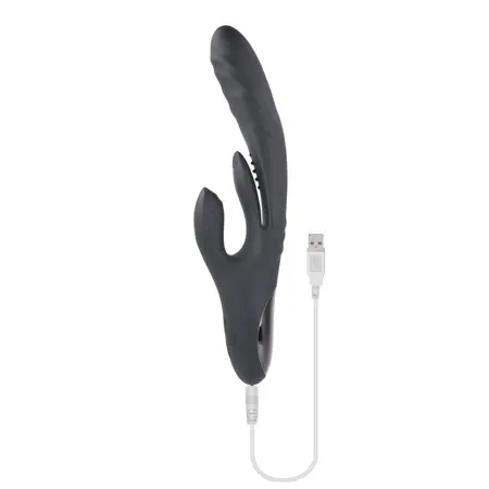 Playboy Pleasure Rapid Rabbit Black - Multi-Action Intimate Device, 10