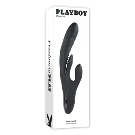 Playboy Pleasure Rapid Rabbit Black - Multi-Action Intimate Device, 10