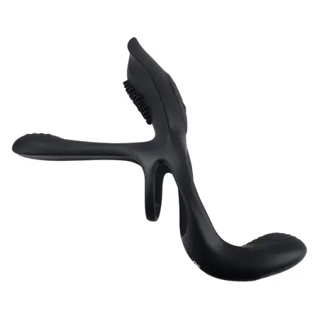 Playboy Pleasure The 3 Way Silicone Support Ring Black USB Remote