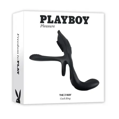 Playboy Pleasure The 3 Way Silicone Support Ring Black USB Remote