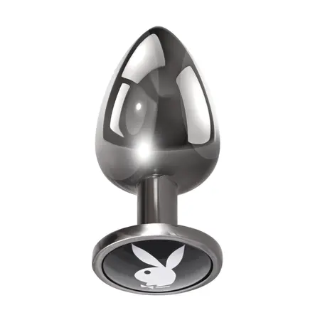 Playboy Tux Large Aluminium Intimate Plug - Elegant Black & White Design