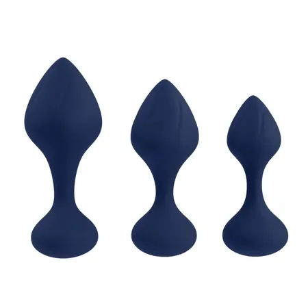 Playboy Pleasure Tail Trainer 3-delni intimni silikonski set mornarsko plavi