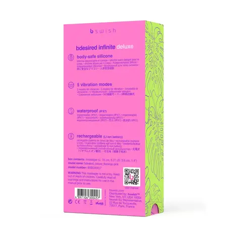 B Swish Bdesired Infinite Deluxe intimni uređaj flamingo roze USB IPX7