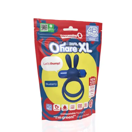 The Screaming O 4B Ohare XL Blueberry Silicone Ring Vibrator
