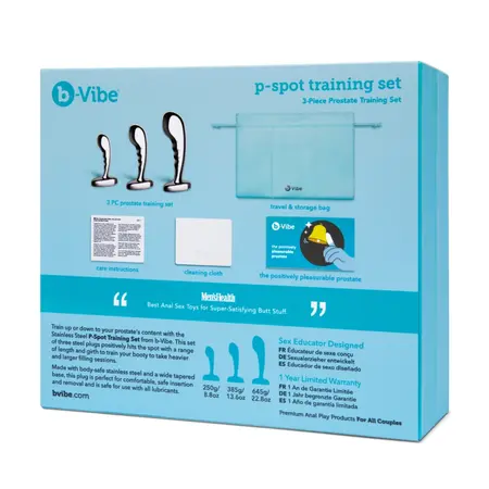 b-Vibe Stainless Steel Training Set - 3-Piece Prostate Plug Kit
