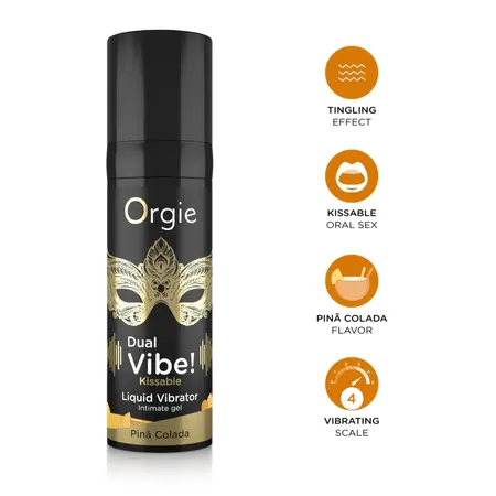 Orgie Dual Vibe Intimate Gel Pina Colada Flavor 15ml Kissable