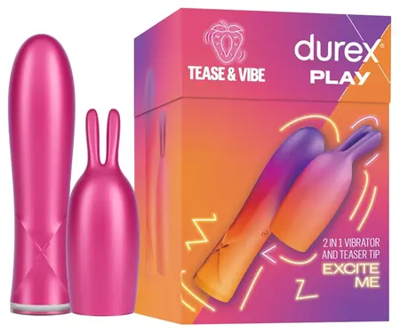 Durex Bunny 2in1 Mini Vibe & Tease Waterproof Rechargeable 10.5cm