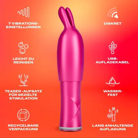 Durex Bunny 2in1 Mini Vibe & Tease Waterproof Rechargeable 10.5cm