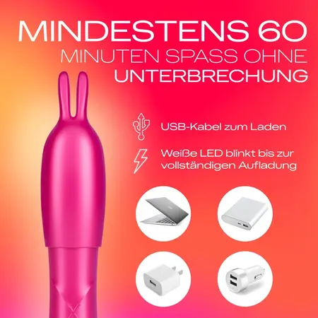 Durex Bunny 2in1 Mini Vibe & Tease Waterproof Rechargeable 10.5cm