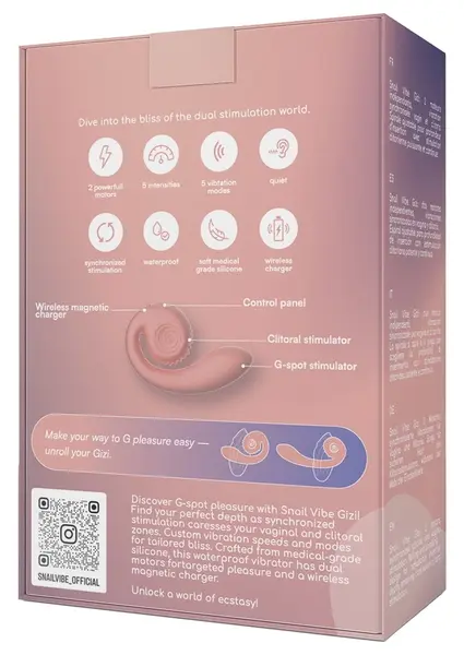 Snail Vibe Gizi Peachy Pink Dual-Motor Intimate Device Silicone 19cm
