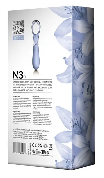 Rocks Off NIYA 3 Ergonomski Prstni Vibrator, Vodootporan, 10 Režima, Crni