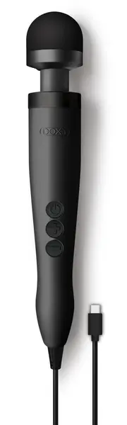 Doxy 3 USB-C Matte Black Personal Massager, 28cm, Ergonomic Design
