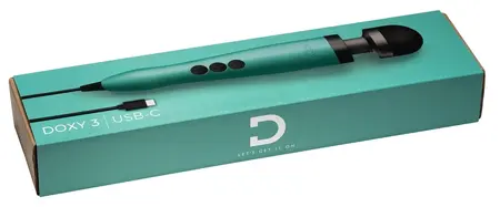 Doxy 3 USB-C Turquoise - High-Performance Body Massager, 28 cm