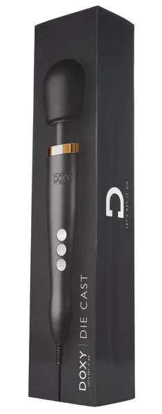 Doxy Die Cast Wand Matte Black & Gold - Premium Metal Massager 37cm