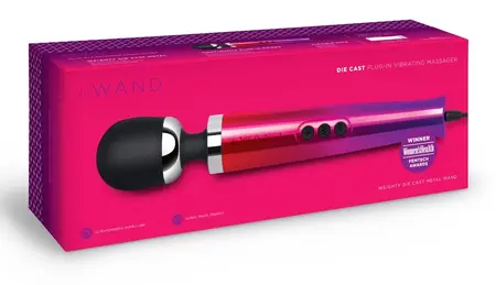le Wand Diecast Plug-In Ombre Compact Massage Wand, 20 Modes, Silver