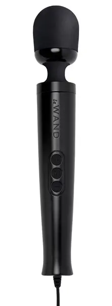 le Wand Diecast Plug-In Black Compact Massage Wand 20 Modes 29cm