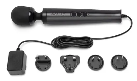 le Wand Diecast Plug-In Black Compact Massage Wand 20 Modes 29cm