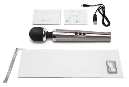Le Wand Die Cast Rechargeable Silver Massage Wand - Compact & Powerful