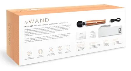 Le Wand Die Cast Rechargeable Massage Wand Rose Gold Compact 29cm