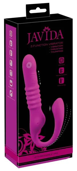 Javida 3 Function Dual Action Intimate Machine, Flexible, USB, Purple