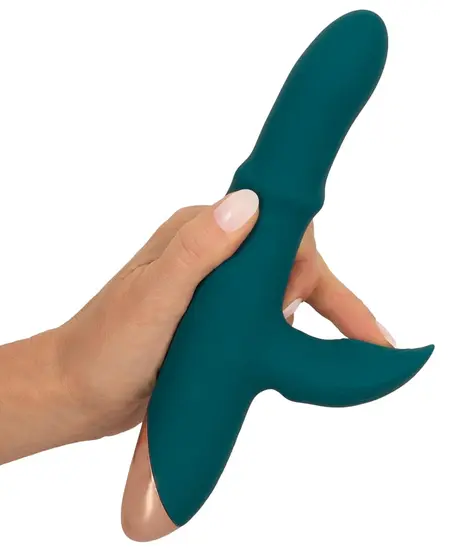 You2Toys Thumping Rabbit Vibrator sa Pokretnim Prstenom, Silikon, Roze, 22.7cm