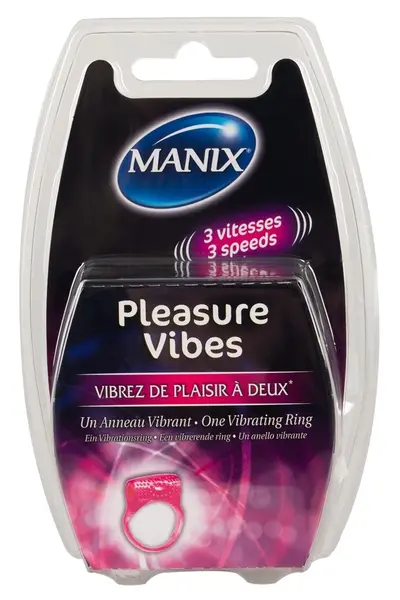 Manix Pleasure Vibes Vibrating Ring Flexible TPE Blue O3cm