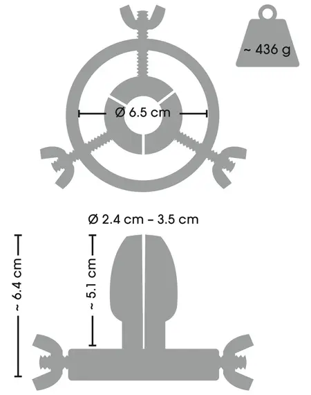 Fetish Collection Stainless Steel Adjustable Anal Spreader 6.4cm