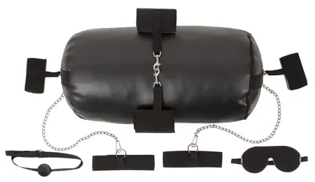 Bad Kitty Bondage Barrel SM Set - Padded Restraint System, Black