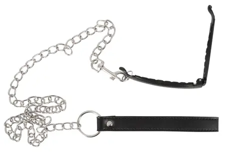 Bad Kitty Adjustable Intimate Clamp with Detachable Chain Leash, Black