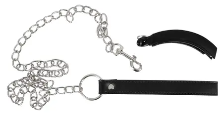 Bad Kitty Adjustable Intimate Clamp with Detachable Chain Leash, Black