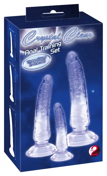 Crystal Clear Set od 3 Transparentna Intimna Modela sa Usisnom Bazom PVC