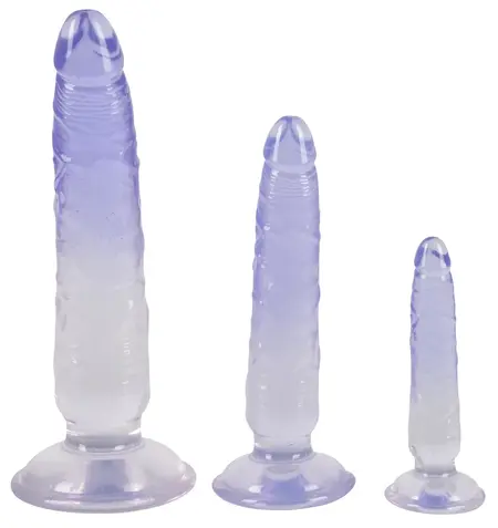 Crystal Clear Set od 3 Transparentna Intimna Modela sa Usisnom Bazom PVC