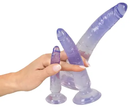 Crystal Clear Set od 3 Transparentna Intimna Modela sa Usisnom Bazom PVC