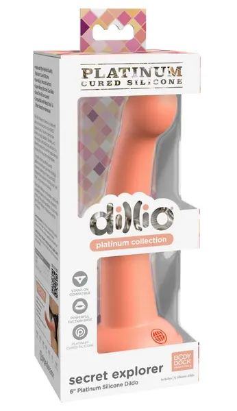Dillio Platinum Secret Explorer Silicone Model 6inch Peach