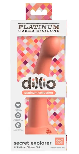 Dillio Platinum Secret Explorer Silicone Model 6inch Peach