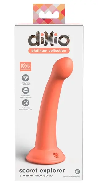 Dillio Platinum Secret Explorer Silicone Model 6inch Peach