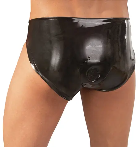 LateX Muške Lateks Gaćice Crne M/L sa Integrisanim Umetkom