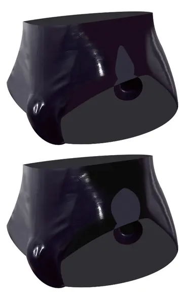LateX Muške Lateks Gaćice S sa Naduvavajućim Unutrašnjim Čepom, Crne