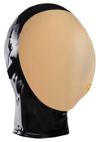 LateX Vakuum Maska za Lice 0.4mm sa Zadnjim Rajsferšlusom Crni Lateks