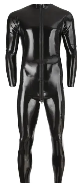 LateX Muški Kombinezon Crni Lateks 0.4mm sa 3-Smernim Rajsferšlusom, Veličina M