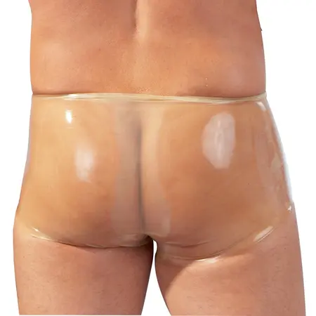 LateX Muške transparentne latex pantalone S/M - Anatomski kroj, 0.4mm
