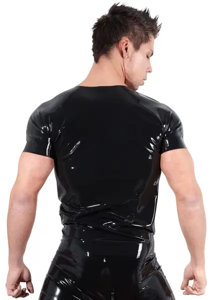 LateX Latex majica XL crna uniseks klasični dizajn sa kratkim rukavom
