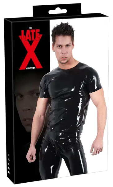 LateX Latex klasična uniseks majica crna M - dizajn sa kratkim rukavom
