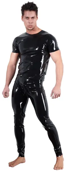 LateX Latex klasična uniseks majica crna M - dizajn sa kratkim rukavom