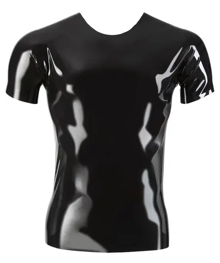 LateX Latex klasična uniseks majica crna M - dizajn sa kratkim rukavom