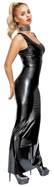 LateX Duga crna maksi haljina od prirodnog lateksa veličina M