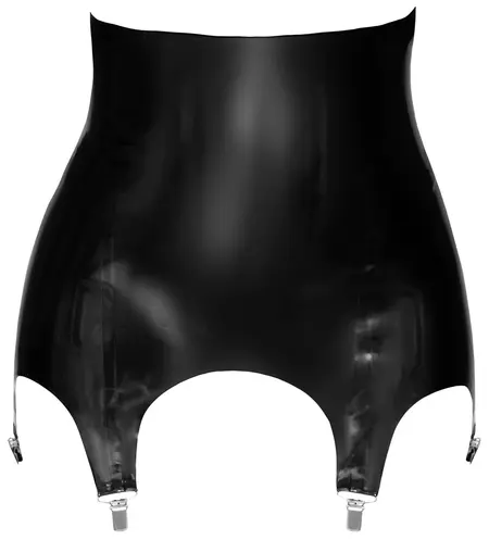 LateX Klasični crni lateks susender kaiš sa metalnim kopčama veličina L