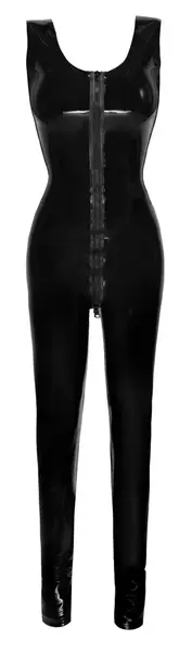 LateX Premium Crni Lateks Kombinezon XL - Bez Rukava, 3-Smerni Rajsfelš, 0,4 mm